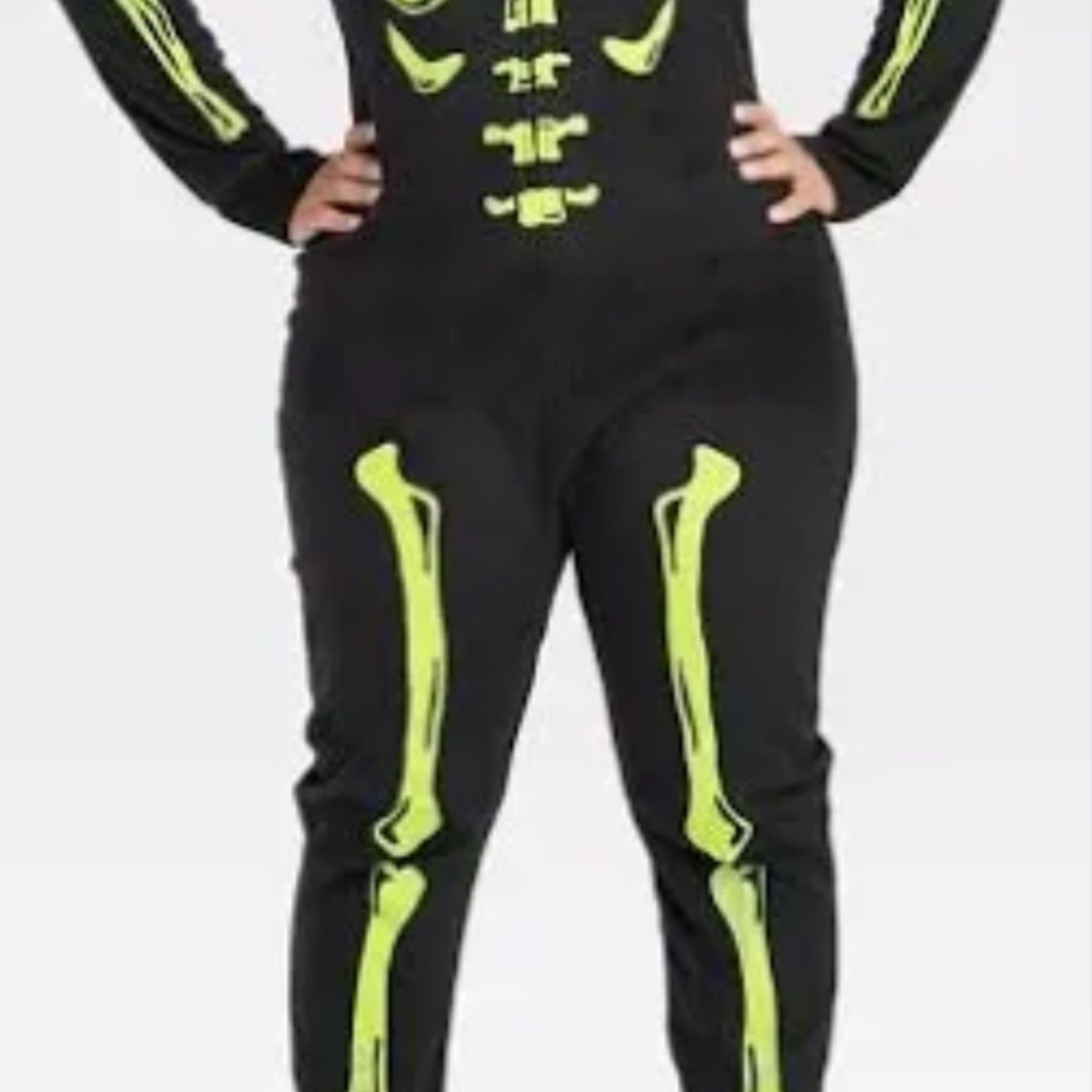 Black and Green Skeleton Jumpsuit for Halloween